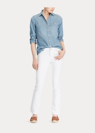 Ralph Lauren Chambray Button-Down Skjorter Dame Danmark (IACXD1573)